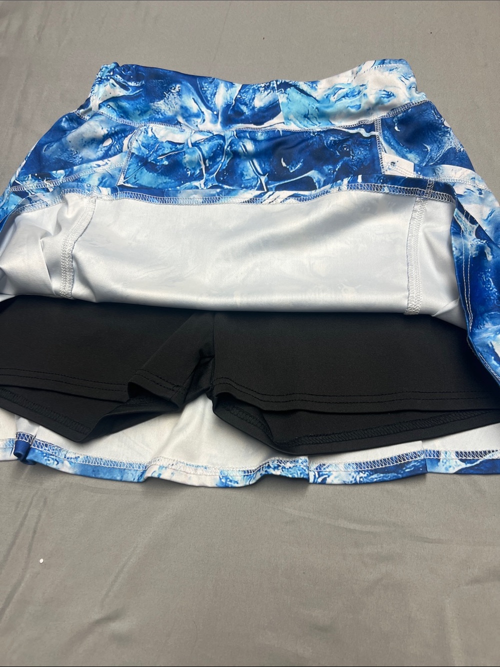 Blue Marble-Print Skater Skirt 0833-a1 - Picture 4 of 5